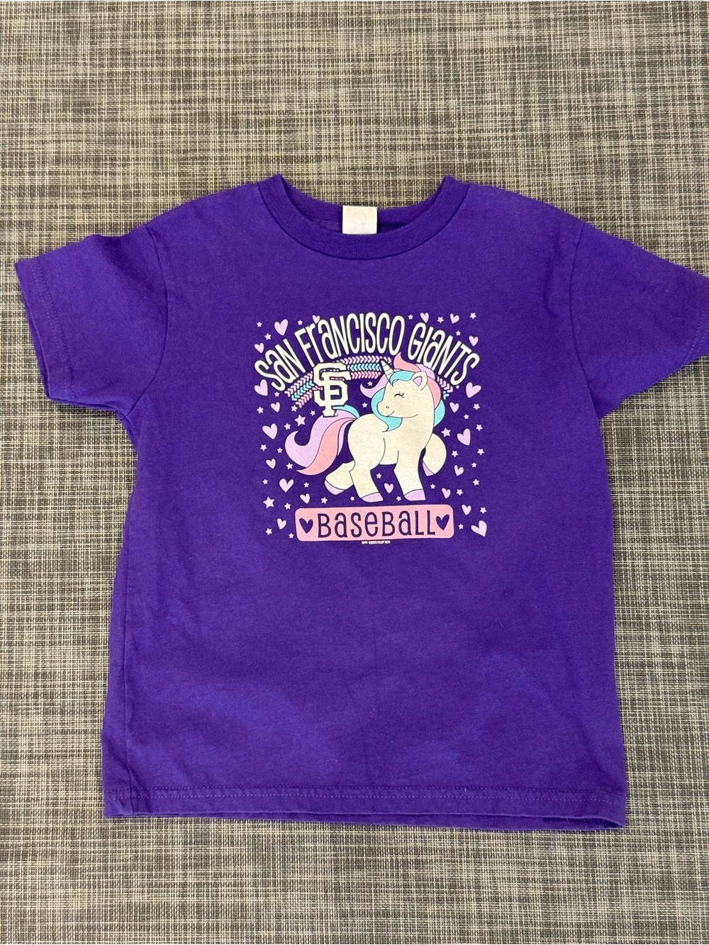 Purple Girls San Francisco Giants Unicorn Baseball T-Shirt